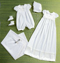 Infants´ Romper, Dress, Sash, Hat, Booties and Blanket Infants´ Romper, Dress, Sash, Hat, Booties and Blanket