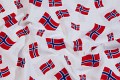 White cotton with norwegian flags White cotton with norwegian flags