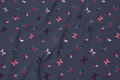 Charcoal cotton-jersey with small coral-colored butterflies Charcoal cotton-jersey with small coral-colored butterflies