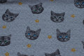 Speckled grey-green cotton-jersey with cat-heads Speckled grey-green cotton-jersey with cat-heads