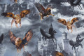 Grey cotton-jersey with motifs in Harry Potter style Grey cotton-jersey with motifs in Harry Potter style