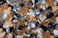 Viscosejersey in black, grey and cinnamon-colored Viscosejersey in black, grey and cinnamon-colored
