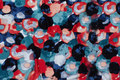 Viscosejersey in blue, jade-green and red Viscosejersey in blue, jade-green and red