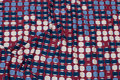Viscosejersey with circle-pattern in wine-red, navy, due and sand-colored Viscosejersey with circle-pattern in wine-red, navy, due and sand-colored