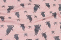 Soft red speckled jersey with glitter-koalas on 4-6 cm Soft red speckled jersey with glitter-koalas on 4-6 cm