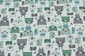 Delicate green cotton-jersey with 4 cm teddies Delicate green cotton-jersey with 4 cm teddies