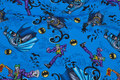 Blue cotton-jersey with Batman and the Joker Blue cotton-jersey with Batman and the Joker