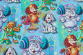 Turqoise cotton-jersey with fun animals Turqoise cotton-jersey with fun animals