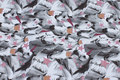 Winter-sweatshirt-fabric in grey nuances, horses, stars Winter-sweatshirt-fabric in grey nuances, horses, stars