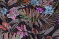 Dark brown heavyjersey with flower-motifs Dark brown heavyjersey with flower-motifs
