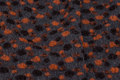 Charcoal felt wool with orange and brown elevated dots Charcoal felt wool with orange and brown elevated dots