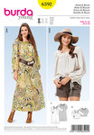 Blouse and dress with square neckline Blouse and dress with square neckline
