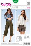 3/4 pants or trousers, shorts, shaped waistband 3/4 pants or trousers, shorts, shaped waistband