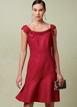 Petite Princess Seamed, Flounced Dress with Shoulder Detail, Patricia Keay Petite Princess Seamed, Flounced Dress with Shoulder Detail, Patricia Keay