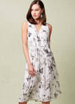 Lined V-Neck Dress with Front Pleats and Self-Belt, Anne Klein Lined V-Neck Dress with Front Pleats and Self-Belt, Anne Klein