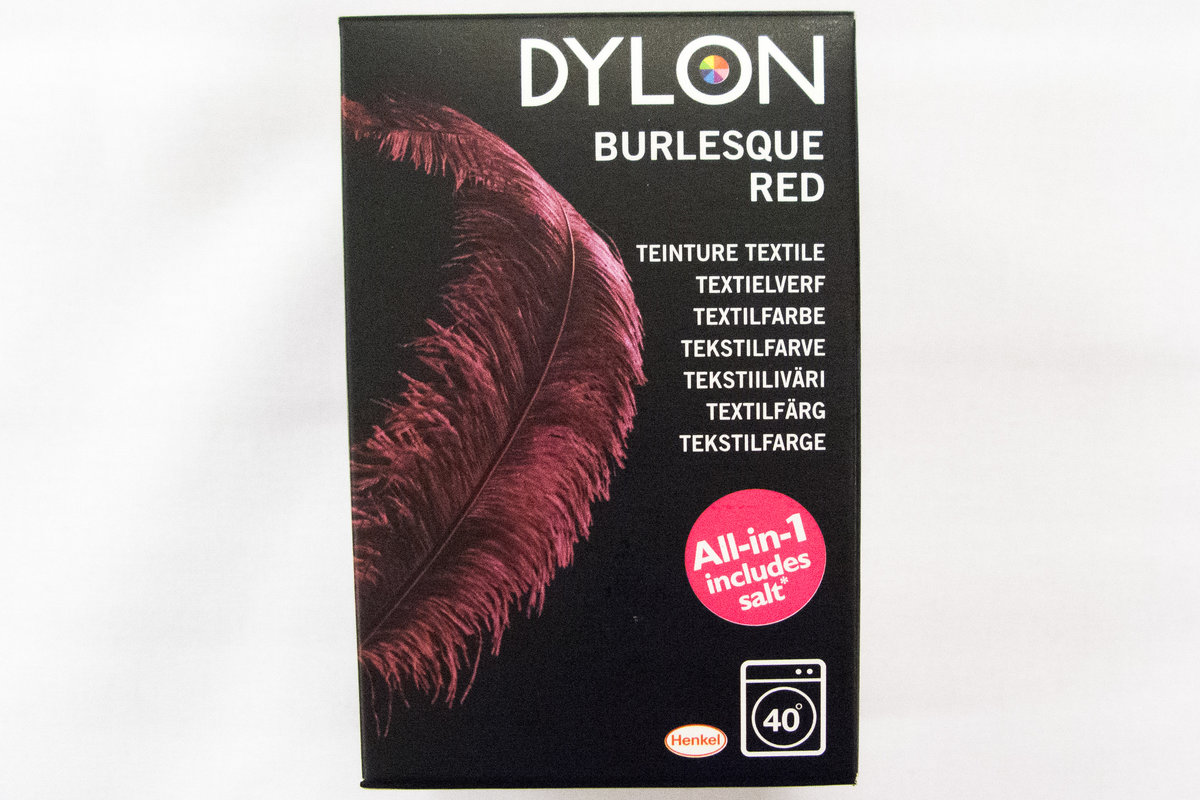 Dylon textile washing machine dye, Plum red ( burlesque red)