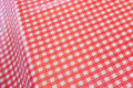 Oilcloth in red-white kitchen checks