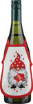 Wine bottle apron with an elf. 4 pcs.