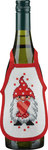 Wine bottle apron with an elf. 4 pcs.