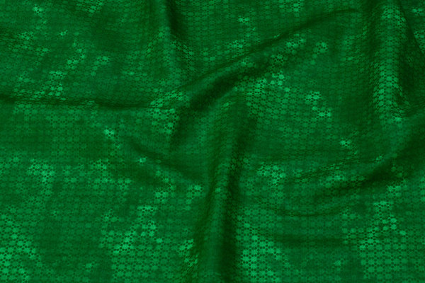 Firm, flamed grass-green cotton with small pattern