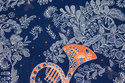Navy patchwork-fabric with signal-horn