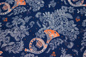 Navy patchwork-fabric with signal-horn