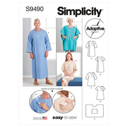 Unisex Recovery Gowns and Bed Robe. Simplicity 9490. 