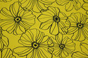 Yellow-green cotton satin with stretch and black stregblomster