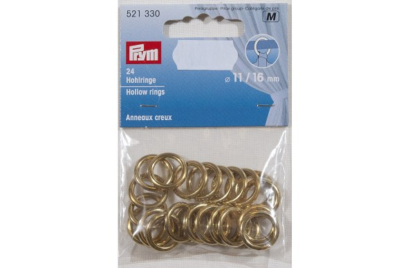 Brass rings for drapes, decoration etc. 16 mm 24 pcs