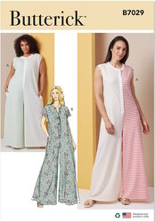 Knit jumpsuits. Butterick 7029. 