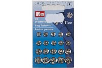 Press fasteners, assorted, silver
