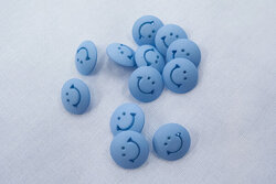 Smiley button with eye light blue 1,7cm