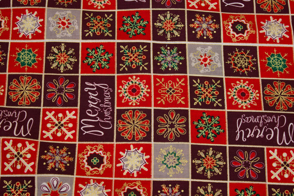 Checked christmas fabric in beautiful red colors