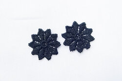 Crochet patches white 2 pcs, 2cm
