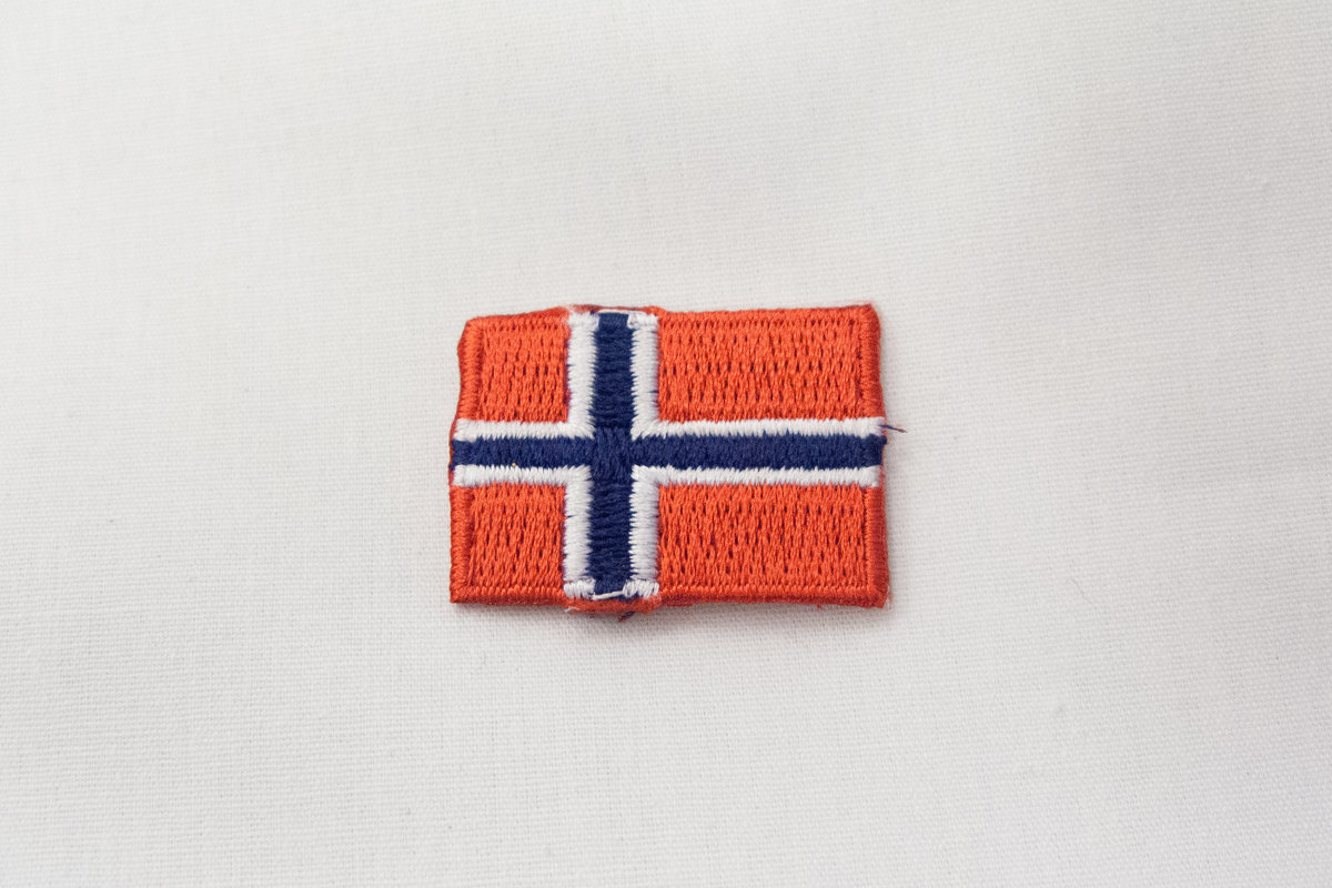 Norsk flag strygemærke, 3 x 2 cm |