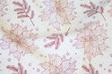 Off white cotton with bordeaux branches and ca. 6 cm flowers