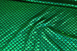 Foil-jersey with green holography-print