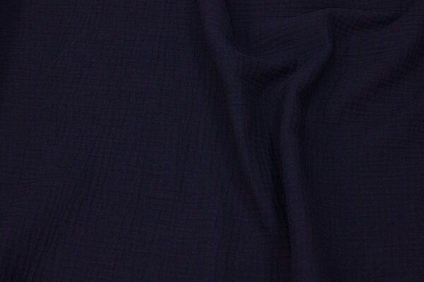 Double woven cotton (gauze) in navy