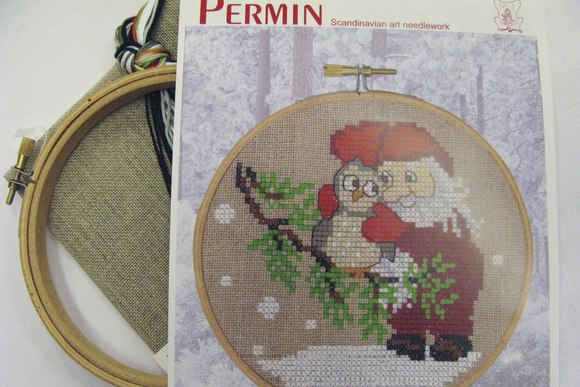 Embroidery owl and Santa