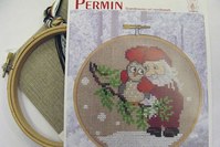 Embroidery owl and Santa.  13-6242. 