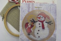Embroidery snowman