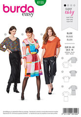 Blouse and dress, V-neck. Burda 6155. 