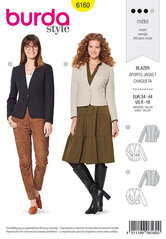 Jacket, Blazer, V-neck. Burda 6160. 