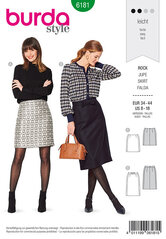 Skirt, Slightly flared, Side panel seams. Burda 6181. 