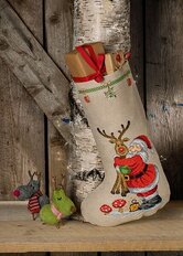 Christmas stocking Santa Claus with Rudolph. Permin 41-0231. 