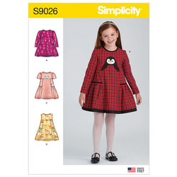 Children´s Animal Applique Pocket Dress. Simplicity 9026. 