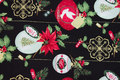 Black patchwork-cotton with christmas-balls