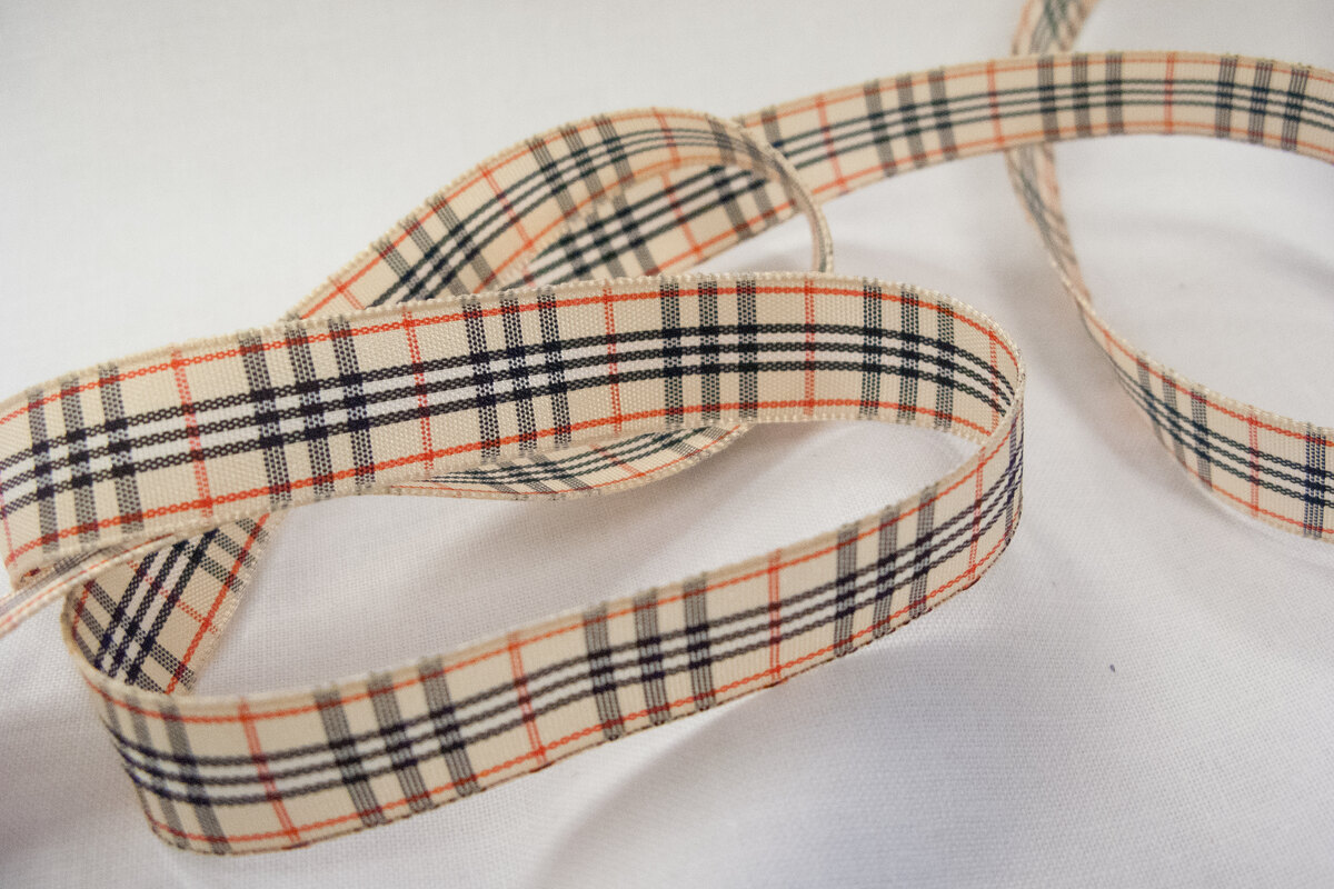 Post Tåget Repræsentere Burberry look-a-like ribbon 2,4cm | FJOELNER