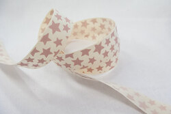 Off white ribbon with stars 1,5cm