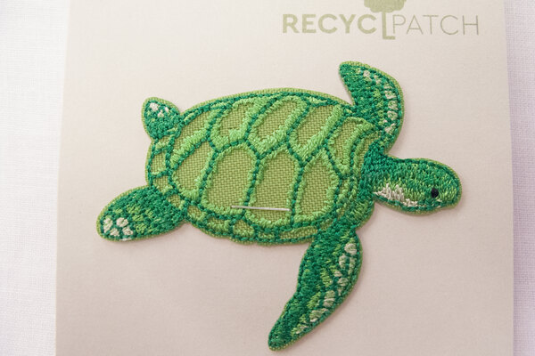 Recycled turtle patch 6 x 3 cm